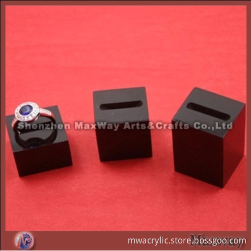Black Square Acrylc/Lucite Ring Holder/Display